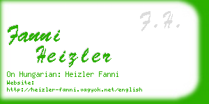 fanni heizler business card